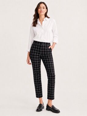 Old Navy Women's Black Windowpane Ankle Pants Size 12